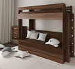 Кровать двухъярусная с диваном "Лаворо" (Слива валлис/Иск. кожа Mercury Brown 526 (AT)) D