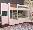 Кровать двухъярусная kids "Лаворо" (Белый/Розовый кварц) D
