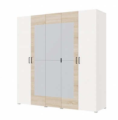Шкаф 5-ти дверн. 2,5 "Balance" (Белый/Сонома/Зеркало) /Gnt - 1
