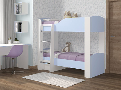 Кровать двухъярусная color "Лаворо" (Белый/Серенити) D_L2 - 1