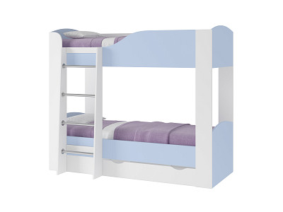 Кровать двухъярусная с ящиком color "Лаворо" (Белый/Серенити) D_L2/L - 1
