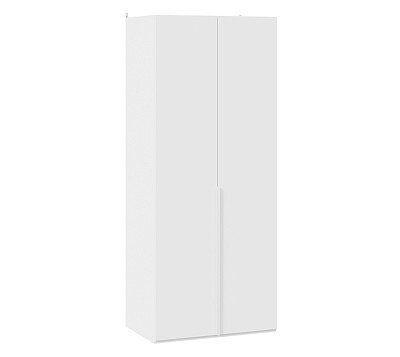 Шкаф 2х дверн. 0,9 "Леонард"(Белый жемчуг/Белый софт)-Tr-Прт - 1