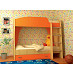 Кровать двухъярусная с ящиком"Кьюза" (Дуб/Оранжевый) EsandwichVITA