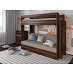 Кровать двухъярусная с диваном "Лаворо" (Слива валлис/Рогожка Savana Latte (AT)) D