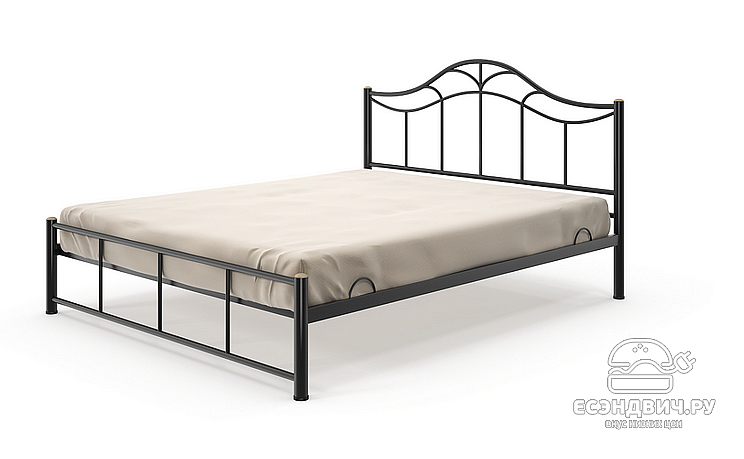 Кровать 1800 plus "Ларго"(Металл Черная шагрень)-MS/М3Пл