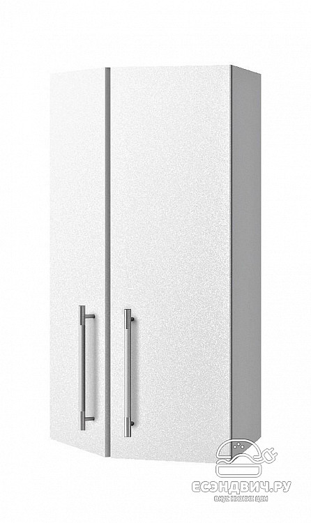 Шкаф торцевой 400 левый "Лакрима" (МДФ металлик) (Белый) /DSV/Olv/ПТ400