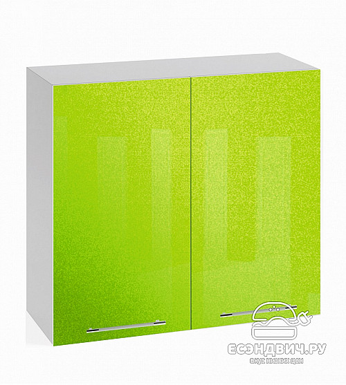 Шкаф 800 "Лакрима" (МДФ металлик) (Зеленый) /DSV/Olv/П800