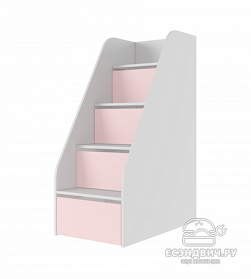 Лестница-комод "Лаворо" (Белый/Розовый кварц) D_Am