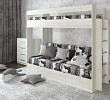 Кровать двухъярусная с диваном "Лаворо" (Сосна винтерберг/Принт Amsterdam Grafit S (AT)) D