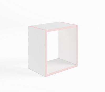 Полка навесная квадро "Лаворо" (Белый/Розовый кварц) D_Fh - 1