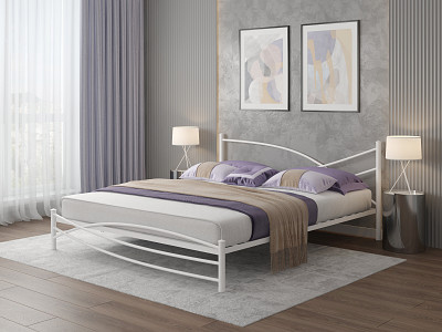 Кровать 1800 modern "Ларго"(Металл Белый глянец)-MS/Мд - 1