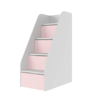 Лестница-комод "Лаворо" (Белый/Розовый кварц) D_Am