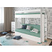 Кровать двухъярусная с диваном "Лаворо" (Белый/Велюр Antonio Mint (AT)) D