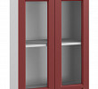 Шкаф высокий 600 "Йорк" (МДФ) (Red/Стекло) /DSV/Kv/ВПС600
