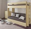 Кровать двухъярусная с диваном "Лаворо" (Пикард/Рогожка Bahama Plus Stone (AT)) D