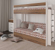 Кровать двухъярусная с диваном "Лаворо" (Анкор белый/Дуб Аризона/Принт Strunk 4 (Bt)) D