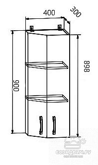 Шкаф высокий торцевой 400 левый "Йорк" (МДФ) (Виноград) /DSV/Kv/ВПТ400L