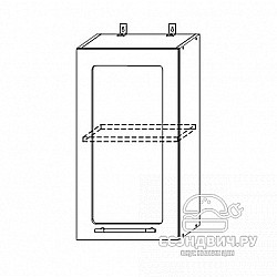 Шкаф 400 "Лорен" (МДФ) (Крем/Стекло) /DSV/Gr/ПС400