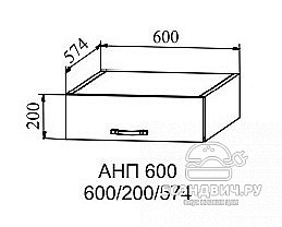 Фасад торцевой для антресолей "Йорк" (МДФ) (Железо) /DSV/Kv/АНП