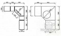Кухня угловая №9А "Дольчетто" (МДФ)  (Дуб/Вишня кальвадос) EsandwichVITA9A