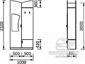 Прихожая compatto "Алькамо" (Вишня оксфорд) EsandwichVITA1