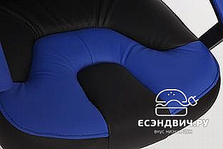 Кресло S "Брэм" (Кожзам Черный/Кожзам Синий/Пластик Черный) Tch/1048