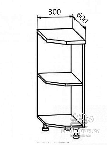 Столешница 300 торцевая левая "Йорк" (Кастилло темный) /DSV