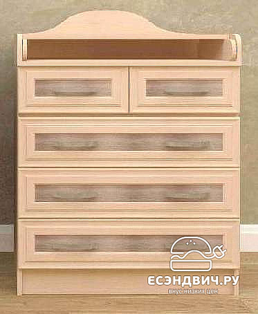 Комод пеленальный (рамочный) "Лаворо" (Ясень шимо/Бел.дуб) EsandwichA1