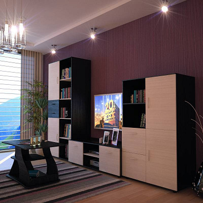 Гостиная Р1 Шкаф2 "Ральф" (Венге) EsandwichГР-01-б - 3