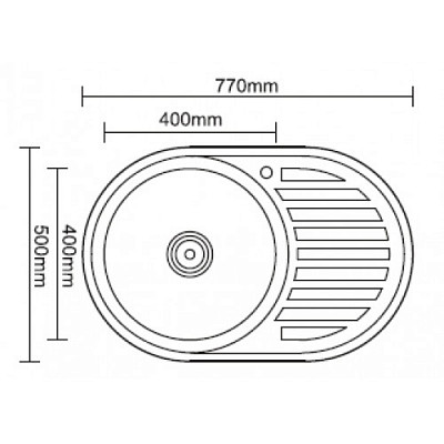 Мойка врезная 77х50 матовая "Premial" (Левая)КМ - 2