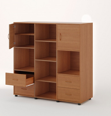 Стеллаж universale "Ричи" (Бел.дуб/Синий) EsandwichC-07 - 2