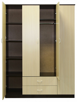 Шкаф распашной 4-х дверный combinate "Рики" (Венге/Бел.дуб) EsandwichШК-17 - 2