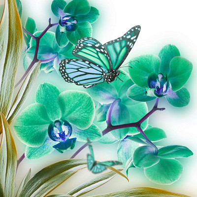 Стол с фотопечатью D_0,9 (butterfly 6) round "Амели" - 2