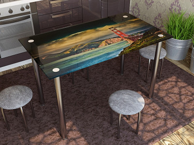 Стол с фотопечатью 1,2 (nature 9) "Амели" - 1