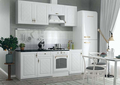 Кухня 2,1  "Лорен" (МДФ) (Белый) -DSVГР - 1