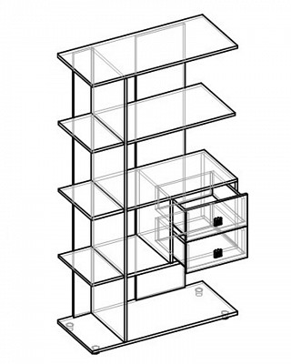 Стеллаж "Дженни" (Ясень шимо светлый/Дуб французский) D/J - 2