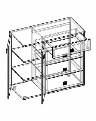 Комод "Дженни" (Ясень шимо светлый/Дуб французский) D/J - 2