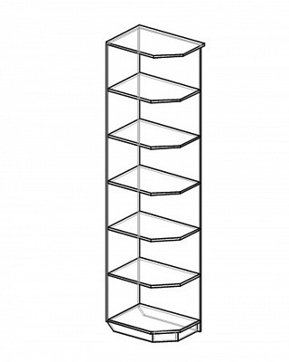Стеллаж угловой "Оливия" (Венге) D/Vn - 3