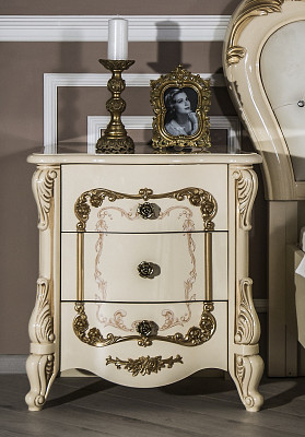 Спальный гарнитур 3 предм. "Джованни" (МДФ) (Крем глянец/Патина/Лак/Шелкография) UgEn/К1 - 4