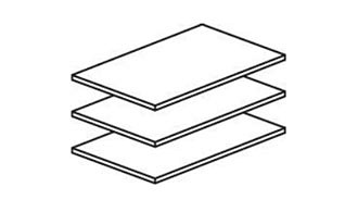 Полки для 2дв.шкафа (3шт.) "Клео" (ЛДСП) (Корень крем) UgPt - 1