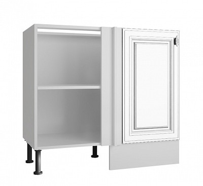 Тумба 100 угловая (универс.) без столеш."Форд" (Белый Софт) /Gnt/Ev/М24 - 1