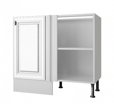 Тумба 100 угловая (универс.) без столеш."Форд" (Белый Софт) /Gnt/Ev/М24 - 2