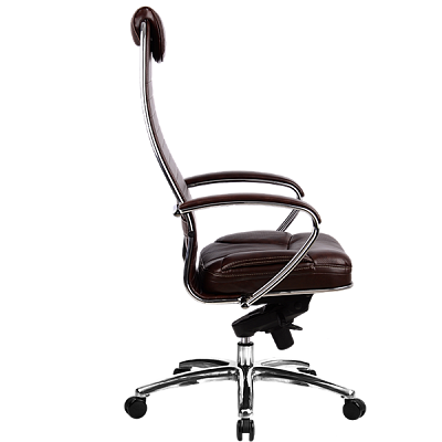 Кресло line plus "Нэо" (Кожа NewLeather Темно-коричневая/Хром)-Mt/KL-1.02 - 2