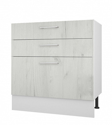 Тумба 80 (3ящ.) со столеш."Герда" (Белый Крафт) /Gnt/Ep/М23ст - 1