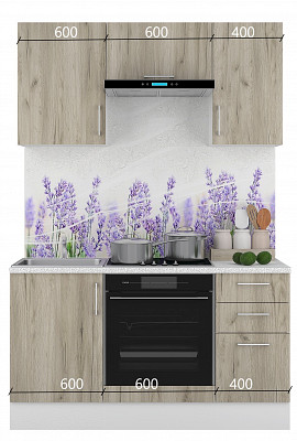 Шкаф 50 верхнее откр."Герда" (Серый Крафт) /Gnt/Ep/М6 - 3