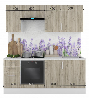 Шкаф 50 верхнее откр."Герда" (Серый Крафт) /Gnt/Ep/М6 - 4