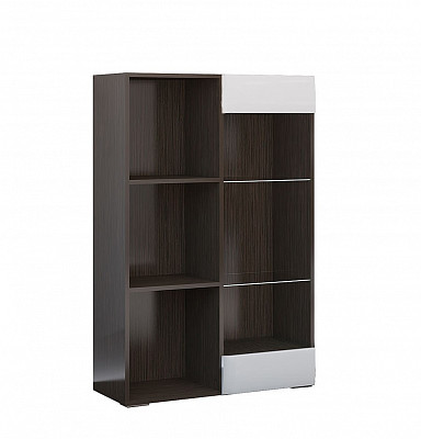 Стеллаж 0,8   "Милена" (МДФ) (Венге/Белый глянец) /Gnt/Нс - 2