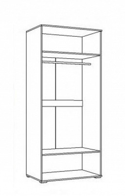 Шкаф 2-х дв. 0,8"Милена" (МДФ) (Венге/Белый глянец) /Gnt/Нс - 2