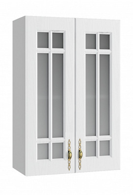 Шкаф высокий 600"Лорен" (МДФ) (Белый/Стекло) /DSV/Gr/ВПС600 - 1