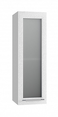 Шкаф высокий 300"Лакрима" (МДФ металлик) (Белый/Стекло) /DSV/Olv/ВПС300 - 1